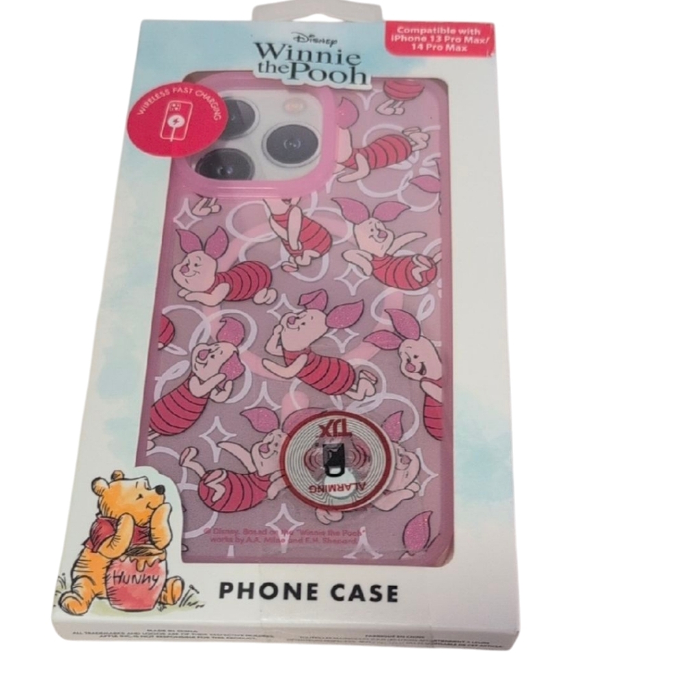 Disney Pink Winnie the Pooh iPhone 13/14 Pro Max Phone Case Piglet
